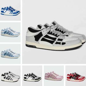 Berühmte Marke Männer Skel Sneakers Schuhe Skeleton Bones Leder Low Top Trainer Schädel Frauen Herren Skateboard Walking Komfort Sport EU35-46 Original Box