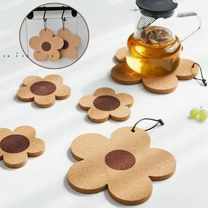 Костюма Cork Floge Cave Coaster Tea Cup Pad Теплоизоляция Горячий горшок держатель для обеденного стола для обеда в кафе Cafe Pads