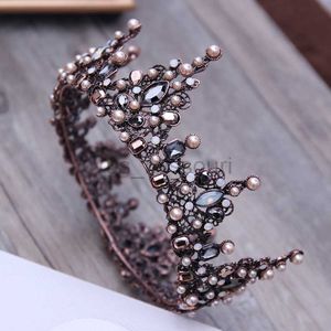 Other Fashion Accessories Vintage Baroque Tiara Vintage Geometric Beads Tiaras Crowns Hairband Royal Queen Headband for Women Christmas Party Hair Jew J230525