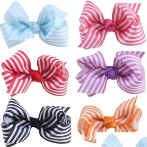 Fermagli per capelli Barrettes Buono Aaddadd Bambini Bowknot Tornante Ragazza Copricapo a strisce Carta fiore bolla Fj112 Mix Ordine Drop Delivery Dhlgm