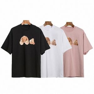 Verão PA crianças camisetas urso bebê meninos meninas roupas estilista pai-filho roupas palmas crianças juventude criança impressa manga curta truncado ângulos camisetas