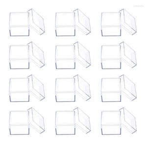 Opakowanie prezentów 12PCS Clear Acryl Square Cube Cube Box Treat Pudełka pojemnik na wesele