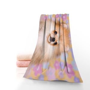 Novo toalha de toalha pomeraniana personalizada Face/Banho Toalhas de Microfiber para crianças Mulheres Toalhas de chuveiro 70x140cm