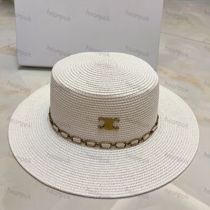 8 cores Chapéu de palha de verão bonés de grife Casquette Grass Braid cap Fitted Bucket Hats Moda Feminina Praia Chapéu de Sol Unissex Bonnet Triunfal