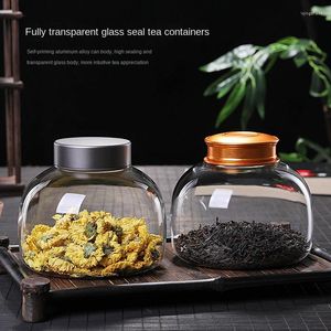 Storage Bottles Alloy Sealing Lid Glass Jar Tea Coffee Candy Moisture-proof Jam Honey Tank Kitchen Seasoning Grain Gift Home Decoration