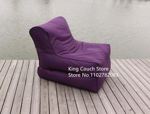 Móveis de acampamento para adultos de jardim externo roxo Relaxe almofada ao ar livre à prova d'água portátil cadeira de feijão portátil Big Sand Bean Bag Beach espreguiçadeira