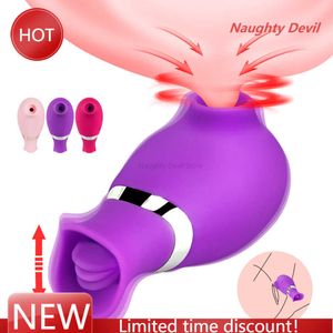 Kvinnlig onani bröstvårta sucker klitoris vakuum vibrator tunga vibrerande sexleksak för kvinnor 18