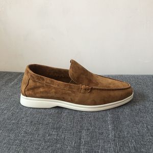 Med låda casual skor lp loafers platt låg topp mocka mockasins sommarvandring loafer slip på sullägenheter