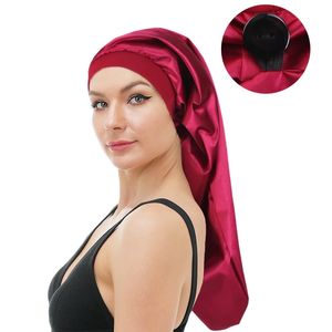 Nowe kobiety regulowane wyjątkowo duża czapka prysznicowa z guzikiem głowic z maską prać warkocze Wodoodporne, kręcone włosy czarne