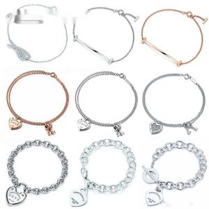 Pulseiras 100% 925 Memnon Sterling prata original clássico key key Heart Gift requintado Mulheres de pulseira de femininas jóias