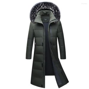 Men's Down High Quality Mens Winter Parkas Long Fashion Thick Warm Oversize S-6XL Fur Collar Jackets Zipper Hooded Overcoat Outerwear
