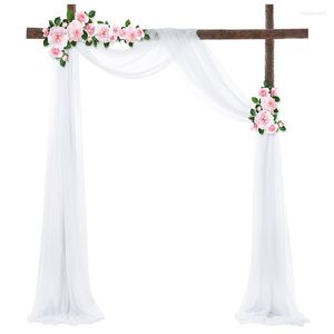 Party Decoration 70x550cm Wedding Tulle Chiffon Diy Arch Drape Sheer Crystal Draping Curtain Bakgrundsdekor