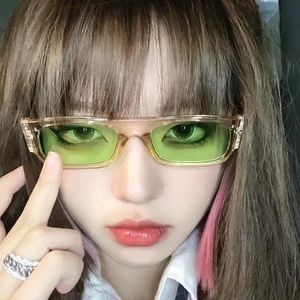 女性のためのサングラス防止眼鏡長方形のフレームINSネットグラスUV400アウトドアストリートショップ