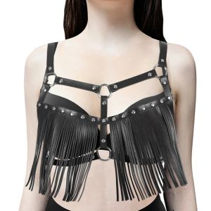 Damen Tanks Damen Leder Sexy Dessous Brust Sling Body Bondage Sexspielzeug Punk Erotik Strumpfband Fetisch Cosplay Tragbar