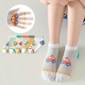 5 paia / lotto di calzini in cotone per bambini estivi Fashion mesh cartoon 2023 New 1-12 Spring Children's Youth Student Boys and Girls 'Baby Socks G220524 buono