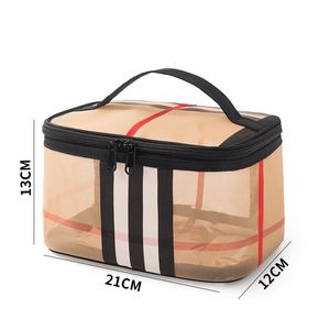 Plaid Mesh Cosmetic Bag Multifunktionaler transparenter Waschbeutel PVC wasserdichte Buggy-Beutel Fünf-teilige Set