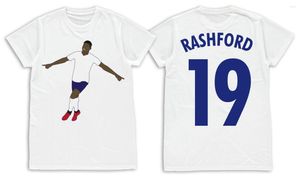 Camisetas masculinas Marcus Rashford Inglaterra Vector Arte Camiseta infantil de 5 a 12 anos homens não-interfiais Mulheres unissex moda camiseta