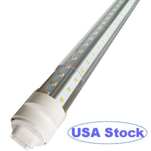 LED-glödlampor 8 fot, 2 stift 72W 6500K, T8 LED-rörljus, R17D LED 8 fot, ho roterbara LED-butiksljus, tydlig täckning, dubbel-sluten kraft för att ersätta fluorescerande ljus Crestech