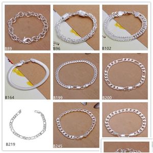 Kette Garnelen Schnalle Wasserhahn Schlange Link Sterling Silber vergoldet Armbänder 8 Stück gemischter Stil Gtb27 Fashion Burst Models Herren 925 Drop D Dh9Dg