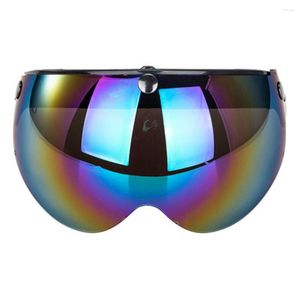 Motorcykelhjälmar 3-Snap Anti UV Hjälm Visor Skydd utomhus retro racing Universal Professional Anti-Fog Lens Front Flip Up