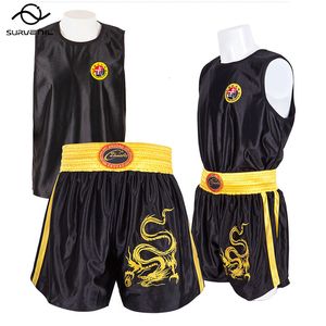 Boks Sandalları Muay Thai Şortlu Mücadele Sanda Jersey Pants Set MMA Boks Giysileri Set MMA Boks Giysileri Ücretsiz Savaş Makinesi Kickboks Eğitim Üniforması 230524