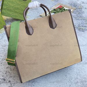 10A Mirror Quality Designers Brown Trim Tote Bags Womens Canvas Shopping Bag Classic Handbag Luxury Jumbo Letters Purse Crossbody Shoulder Strap Bag
