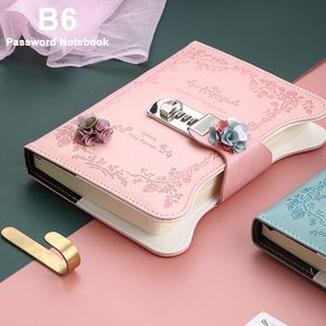 Anteckningar Dagbok med Lock Notebooks Diary With Code Retro Pu Leather Secret Diary Traveler Notepad Journal Planner School Stationery Gifts 230525