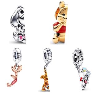 925 Silber Designer Schmuck Anhänger Charms Disne Little Bear Pig String Perlen Mode Beliebte DIY passen Pandora Armbänder Halsketten Großhandel auf Lager