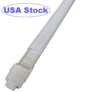 8FT LED Bulbs Light - 144W 6500K , Clear Cover, R17D/HO Base, 18000LM, 300W Equivalent Fluorescent Tubes F96T12/DW/HO Dual-Ended Powered, Ballast Bypass usalight