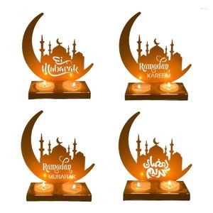 Titulares de vela Eid Mubarak Decorações de ferro forjado Ramadan Table Centerpieces