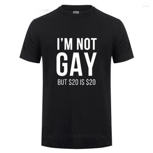 Camisetas masculinas Eu não sou gay, mas 20 é uma camiseta engraçada para o homem bissexual lésbico LGBT Pride aniversários presentes da festa de algodão camisa de algodão