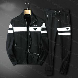 23SS Herren-Trainingsanzug, Herren-Designer-Trainingsanzug, farblich abgestimmt, Stehkragen, Logo-Stickerei, Reißverschlussjacke, elastische Taille, Kordelzug, Hosen-Set, Herrenkleidung