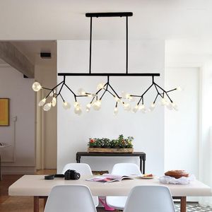 Chandeliers Modern Tree Branch Led Chandelier Light Acrylic Firefly G4 Ceiling Lamp For Kitchen Art Decor Hanging Fixture