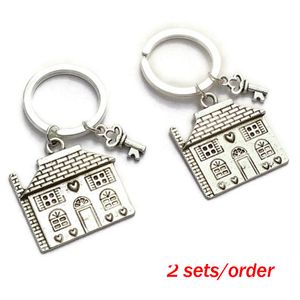 2pcs House Warming Gift, New Home Keychains, First House Keychain, His And Hers House Keys, Students Dorm Key Ring, Realtor Gift