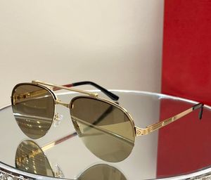 Vintage Gold Metal Pilot Solglasögon Gold Mirror Lens Men Sunnies Gafas de Sol Designer Solglasögon Shades Occhiali Da Sole UV400 Protection Eyewear