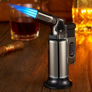 Gas Lighter Windproof Strong Outdoor Gun Jet Spray Butane Tube Kitchen Barbecue Metal Jewelry Welding Lighter Gadgets For Men
