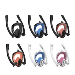 Máscaras de mergulho de moda Scuba duplo tubo sile novidade útil Óculos de snorkel de snorkel Ferramentas de natação Snorkeling Mascaras de estilo múltiplo comum Lo010 B23