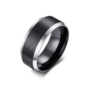 Band Rings Sier Color Wedding Ring For Men 316L Stainless Steel Black Anillos Hombre Engagement Accessories Drop Delivery Jewelry Dhjhd