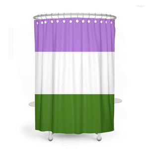 Занавески для душа Aertemisi Gendequeer Flag Set Set с настройками и крючками для декора ванной комнаты