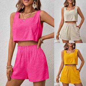 Tute da donna Set da 2 pezzi da donna Due pantaloncini Crop Top Abbigliamento alla moda Set estivo