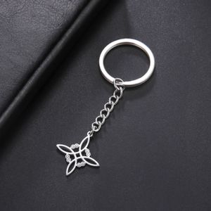 Skyrim Witchcraft Witch Knot Ciondolo Portachiavi Titolare Acciaio inossidabile Vintage Wicca Portachiavi Auto Portachiavi Amuleto Protezione Regalo