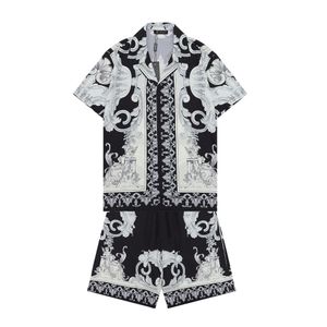 23 Crime Summer Fashion Mens Crectauits Hawaii пляжные брюки набор дизайнерские рубашки печатные рубашки Man Slim подходит для совета директоров короткие рукавы короткие пляжи 08