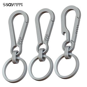 1st Titanium Alloy Keychain Tiranium Buckle Key Ring Car Accessories Titanium Buckles EDC Outdoor Tool