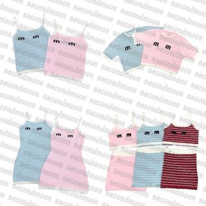 Women Knitting Dress Sexy Sling Vest Summer Fashion Knitted Dresses Letter Printing Sling Tops Woman Vests