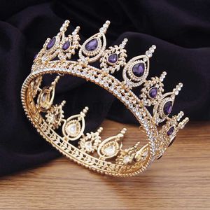 Weitere Modeaccessoires Wunderschöner Kristall-Royal-Queen-Hochzeitskrone-Haarschmuck GoldSilberfarben Braut-Tiaras runder Kreis Braut-Diadem-Accessoire J230525