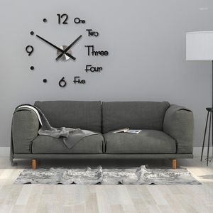 Zegary ścienne Kreatywne akrylowe zegar nowoczesny design salon sypialnia studium sypialnia dekoracje domu kwarc duży zegarek DEY Dekoracja lustra