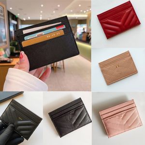 Titular de cartão de design masculino feminino de couro acolchoado porta-cartões de lona luxo preto pele de cordeiro mini carteiras dupla face bolsa de moedas bolsa de couro moda preto vermelho rosa