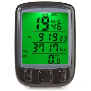 Computador odômetro velocímetro Sunding SD-563A display LCD à prova d'água ciclismo bicicleta com luz de fundo verde