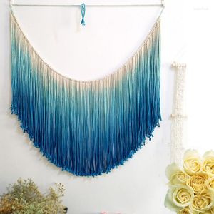 Tapissries Bohemian Color Gradient Large Tapestry Nordic Living Room Soffa Bedrum Bedside Decoration BB Tassel Wall Hanging