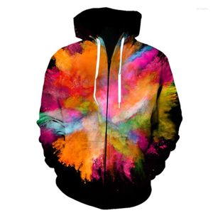 Men's Hoodies Powder Splash Tie Dyeing Zipper Men Boy Streetwear Graffiti Art Sweatshirts Harajuku Tracksuit Pullovers Oversized